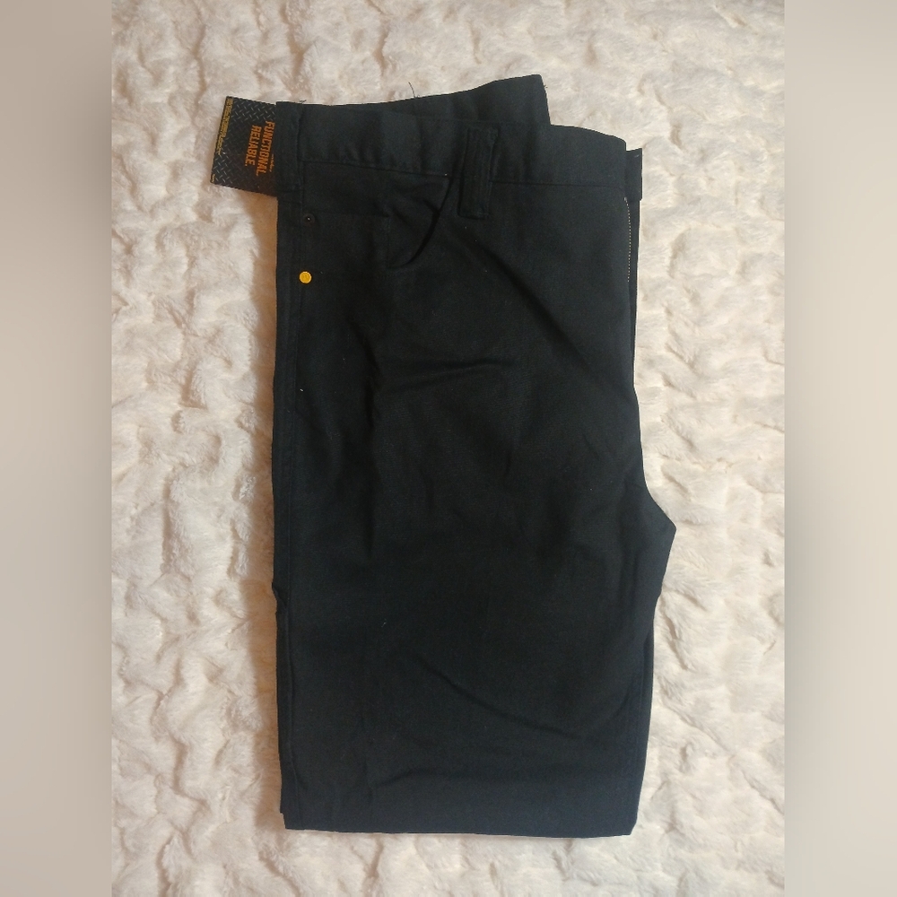 CAT Caterpillar Utility Pants Mens 40×32 Black Stretch Canvas Work Cargo NWT - Picture 5 of 13